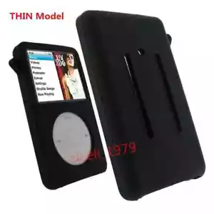 Silikon Skin Cover Case für iPod Classic 7. Gen 160GB 6. 120GB - schwarz DÜNN - Bild 1 von 2