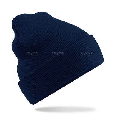 Unisex Gorro Gorra Tejido Liso Esquí Calavera Puño Invierno Cálido Holgado Hombres Mujeres CF Foto 1 de 4