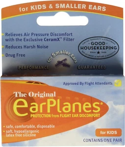 2PK EarPlanes Original Ear Plugs for Kids & Smaller Ears, 1 Pair 794503210010VL - Picture 1 of 2