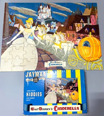 Vintage Disney Jigsaw Puzzle Cinderella Jaymar Pumpkin Coach COMPLETE 1960's - Image 1 of 4