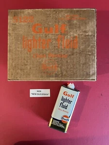 12 GULF Lighter Fluid Cans 5 oz. in Original Box Gulf Oil Corporation Houston TX - Picture 1 of 6