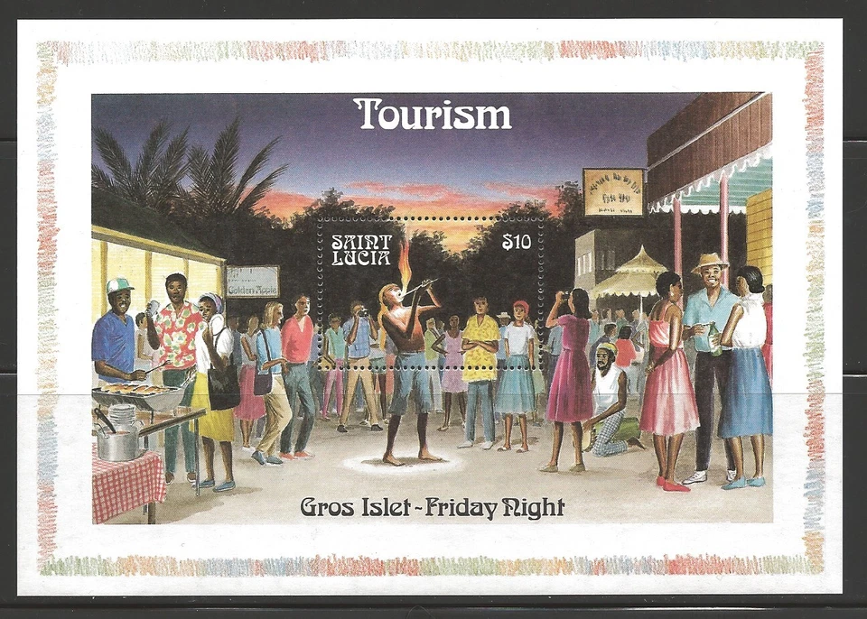 Сент-Люсия - Скотт #866 MNH сувенирный лист туризм праздник - Изображение 1 из 1