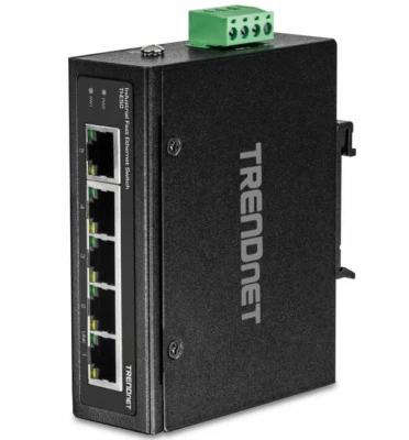 TRENDnet TI-E50 5-Port Industrial Unmanaged Fast Ethernet DIN-Rail Switch - Image 1 of 2