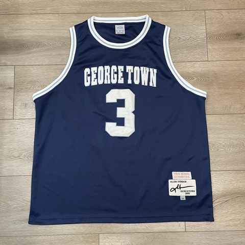 True School Authentics Georgetown #3 Allen Iverson Jersey Navy Blue Size: 54 Cover