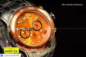 New Invicta Pro Diver Orange Chronograph Dial Stainless Steel 48mm Men Watch - Picture 1 of 10