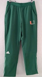 NEW Adidas Men’s Miami Hurricanes Canes OFFICIAL Warmup Pant L Large Green Logo - Picture 1 of 12