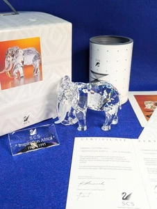 Swarovski SCS AE Crystal "Inspiration Africa" - The Elephant + Plaque + COA 1993 - Picture 1 of 19