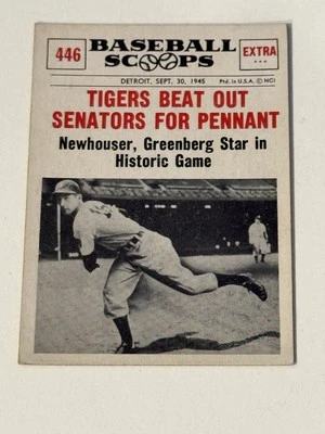 1961 Nu-Cards Baseball Scoops - Hal Newhouser #446 - Image 1 of 2