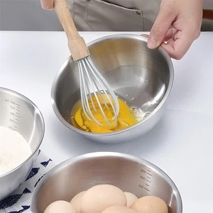 3 Pcs Bols Mélangeurs en Acier Inoxydable avec Balance pour Cuisine et Prépara - Picture 1 of 12