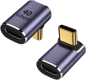 AuviPal 90 Degree Right Angle USB C Male to USB C Female Adapter, Up and Down US - Picture 1 of 7
