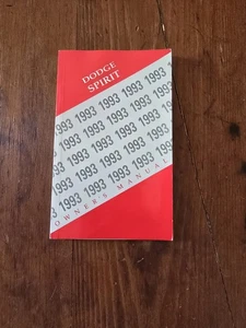 1993 Dodge Spirit Owners Manual Guide Book Only OEM Factory Original Used - Foto 1 di 2