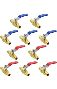 EFIELD 10 PCS 1/2" PEX FULL PORT SHUT OFF BALL VALVE HOT &COLD, WITH CLAMS - Picture 1 of 3