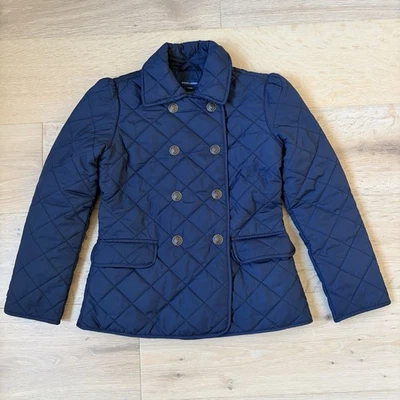 Polo Ralph Lauren Girl Blue Quilted Jacket Sz L 12/14 peacoat double breasted*B4 - Image 1 of 4