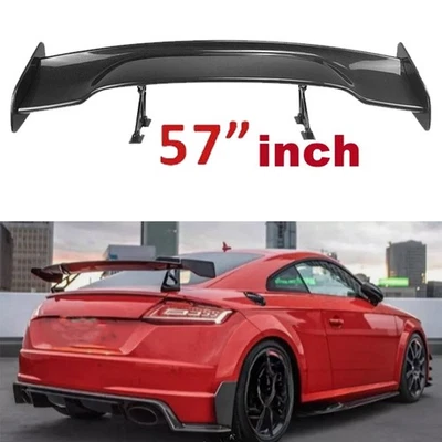 For Audi  TT TTRS 57" GT Rear Trunk Spoiler Wing Carbon Fiber Look Color Upper Foto 1 de 4