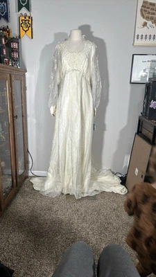 Vintage Handmade Wedding Dress- Needs TLC - Image 1 of 4