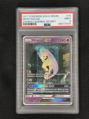 Mewtwo GX (Secret Shining) 78/73 Shining Legends Holo PSA 9 - Image 1 of 2