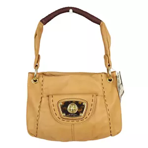 NUEVO CON ETIQUETAS B. MAKOWSKY Bolso de Hombro Marrón Camel Cuero Guijarro Hobo Herrajes Dorados - Imagen 1 de 18