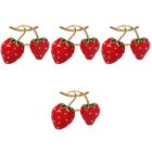 plant lapel pin Set 4 Strawberry Brooch Alloy Enamel Pin Badges Cool