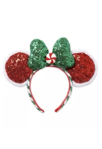 Candy Cane Peppermint Holiday Christmas 2020 Minnie Bow Ears Disney Parks NWT - Picture 1 of 3