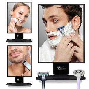 Fogless Shower Shaving Mirror Razor Holder Squeegee and Organizer - Picture 1 of 9