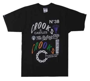 "Crooks & Castles No38 Black Ruling Elite Men's XL T-Shirt Authentic Streetwear" - Picture 1 of 4