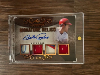 2019 Leaf Ultimate- Pete Rose- Auto Autograph Jersey Patch- 2/25 - Image 1 of 2