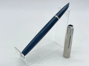 1960s PARKER 51 SPECIAL Midnight Blue Lustraloy Cap Aerometric Fountain Pen - Picture 1 of 8