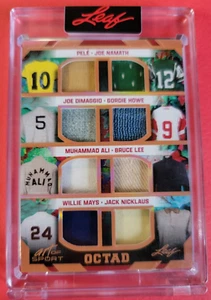 TARJETA JERSEY BRUCE LEE MUHAMMAD ALI PELE JOE NAMATH DIMAGGIO MAYS NICKLAUS #d6/25 - Imagen 1 de 3