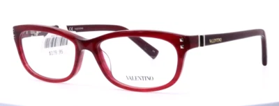 VALENTINO V2649 618 Striped Red Womens Oval Full Rim Eyeglasses 54-16-130 B:31 - Image 1 of 4