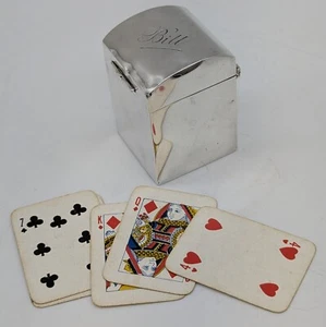 1911 Grey & Co Sterling Silver Miniature Playing Cards Case - 2 Decks - "Bill" - Picture 1 of 17