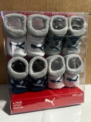 PUMA Niños 4 Pares Botines Infantiles/Calcetines Marca/Logotipo Talla 0-12M SURTIDO Foto 1 de 4