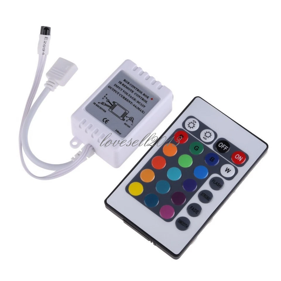 24 Button Wireless RGB LED Light Controller Ir Remote 12v Dimmer for LED Strip - Image 1 of 1