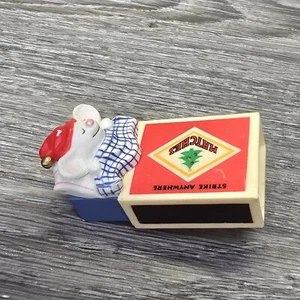 Hallmark Tree Trimmer Matchless Christmas Clip on Ornament 1979 Mouse Matchbox - Picture 1 of 8