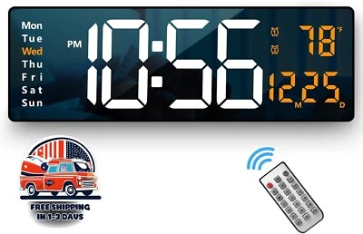 Controle remoto Reloj De Pared Digital Con Pantalla Grande De 16,2 Pulgadas Y EUA - Imagem 1 de 4