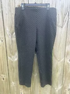 Pantalone Chico’s Cropped Taglia 2,5 o 14 Pull On Grigio Nero Motivo Elasticizzato - Foto 1 di 5