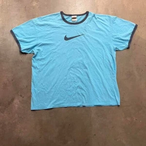Y2K baby Blue oversized Size xxl Nike Center Check Shirt - Picture 1 of 4