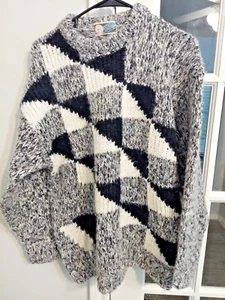 Wang Kong Sweater Black,Gray & White Color - Picture 1 of 8
