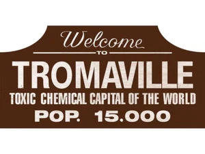 Toxic Avenger Tromaville Wood Sign Horror Movie Decor Vintage Sign Halloween New - Picture 1 of 1