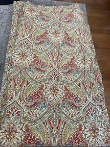 Waverly Set Of 4 Yellow and red paisley print Drapes W/ Matching Tie Backs 84X48 - Picture 1 of 8
