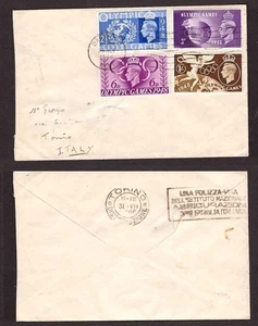 GB Great Britain, 1948 Olympics set on cover to Italy -BF75 - Picture 1 of 2