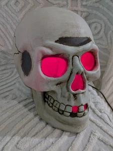 Large Skeleton Skull Head Light Up Halloween Blow Mold Yard Decoration - Picture 1 of 18