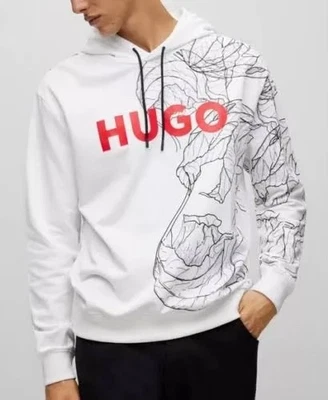 Sudadera con capucha gráfica Danimaux blanca para hombre Hugo Boss nueva con etiquetas talla XXL Foto 1 de 4