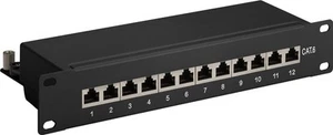 5x 10'' Patch Panel, 12 Port, CAT 6; NET PATCH PANEL CAT6 12 PORT (10'') STP BLA - Bild 1 von 5