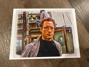 JAWS Kunstdruck Foto 8" x 10" ROY SCHEIDER Rauchen Zigarette Poster Ozean Boot - Bild 1 von 2