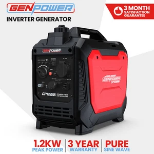 GENPOWER 1.2kW Peak 1.0kW Inverter Generator Portable Camping Lightweight - Picture 1 of 10