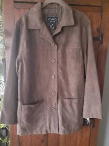 Coaco New York Barn Jacket size Medium -brown suede look- NEW WITH TAGS