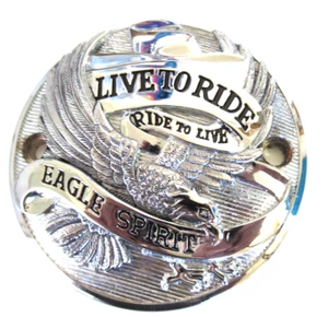 'LIVE TO RIDE-EAGLE SPIRIT, CHROME" HARLEY BT POINTS COVER, 1970-1999 - Foto 1 di 4