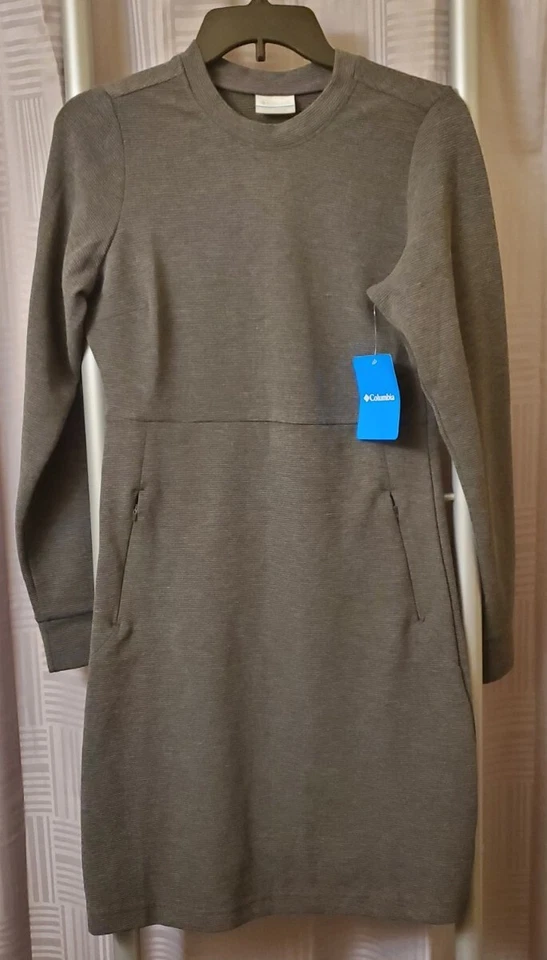 Columbia Women's Gray Firwood Ottoman Sporty Comfy Dress W/ Pockets Size S