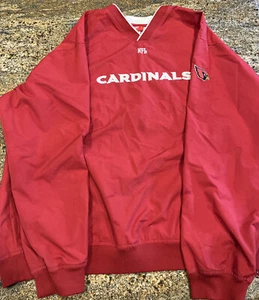 Arizona Cardinals Windbreaker Pullover Herren XL Mesh gefüttert NFL V-Ausschnitt rot  - Bild 1 von 6
