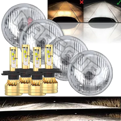 For Buick GS 455 1970-1972 Round 4pcs 5-3/4 5.75"inch LED Headlights Beam H4 Foto 1 de 4